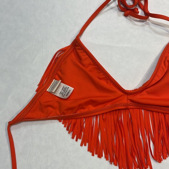L⭐️SPACE Sensual Solids Audrey Straight Fringe Bikini Top Paprika - Picture 9 of 10